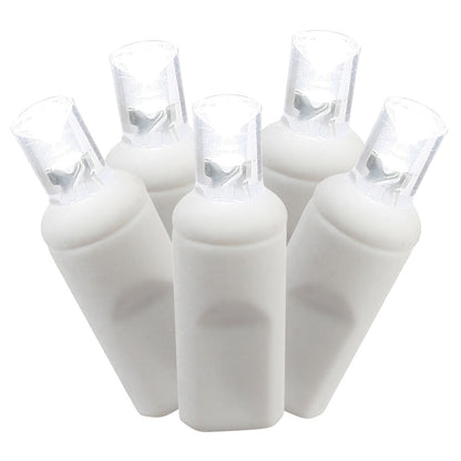 Vickerman 70 Pure White Wide Angle LED Icicle Light on White Wire 9' Light Strand.