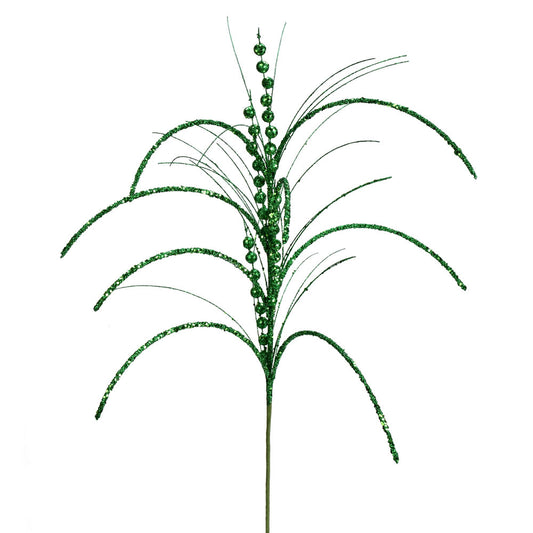 Vickerman 29" Green Glitter Harvest Artificial Christmas Spray. Includes 6 sprays per pack.