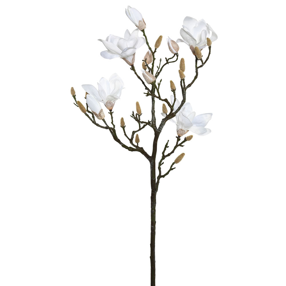 Vickerman 42'' Artificial White Magnolia Spray