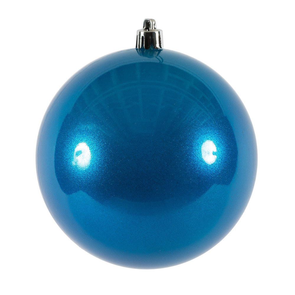 Vickerman 4" Blue Candy Ball Ornament 6 per Bag