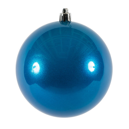 Vickerman 4" Blue Candy Ball Ornament 6 per Bag