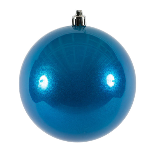 Vickerman 4" Blue Candy Ball Ornament 6 per Bag