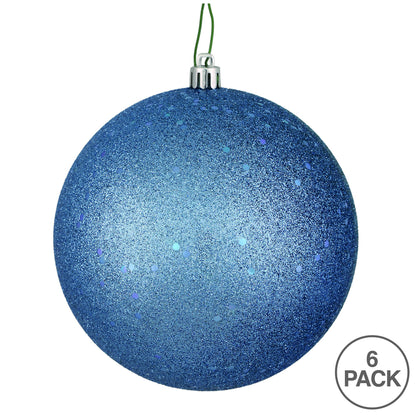Vickerman 4" Periwinkle Sequin Ball Ornament 6 per Bag