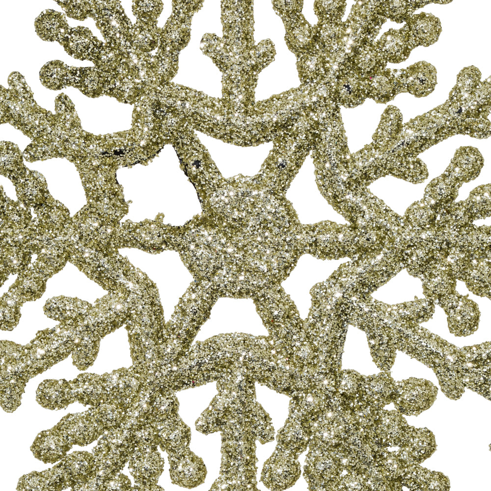 Vickerman 6.25" Champagne Glitter Snowflake 12/Pvc Bx