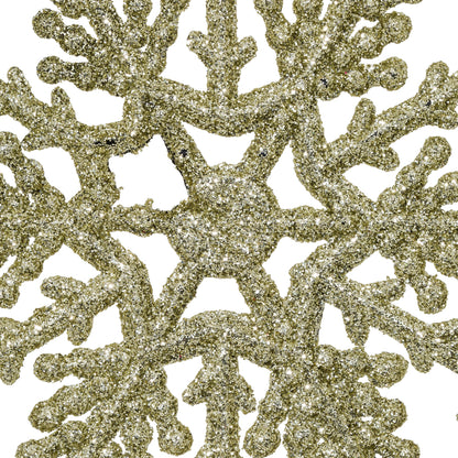 Vickerman 6.25" Champagne Glitter Snowflake 12/Pvc Bx