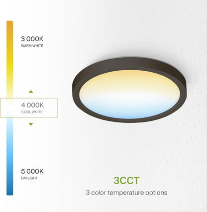 ASD Lighting LED Round Surface Mini Panel 7" 15W 120V CCT Selectable 3000/4000/5000K Dimmable Oil Rubbed Bronze ETL Energy Star 6pack