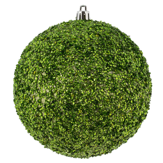 Vickerman 4.75" Celadon Beaded Ball Ornament 6 per Bag