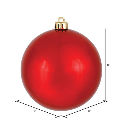 Vickerman 8" Red Shiny Ball Ornament