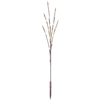 Vickerman 60 Warm White Twinkle Wide Angle LED Christmas Twig Light Set on Brown Wire Pack of 3