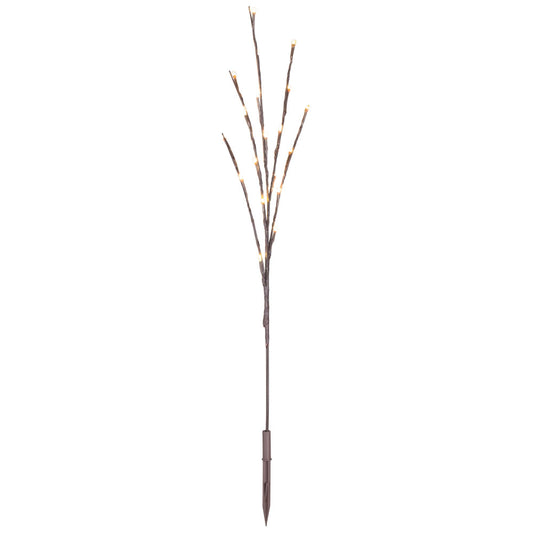 Vickerman 60 Warm White Twinkle Wide Angle LED Christmas Twig Light Set on Brown Wire Pack of 3