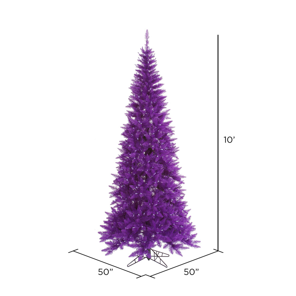 Vickerman 10' Purple Fir Slim Artificial Christmas Tree Unlit