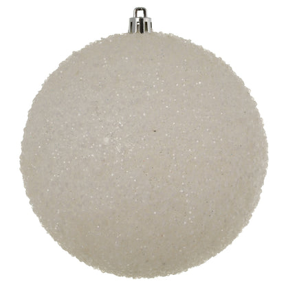 Vickerman 4.75" White Beaded Ball Ornament 6 per Bag