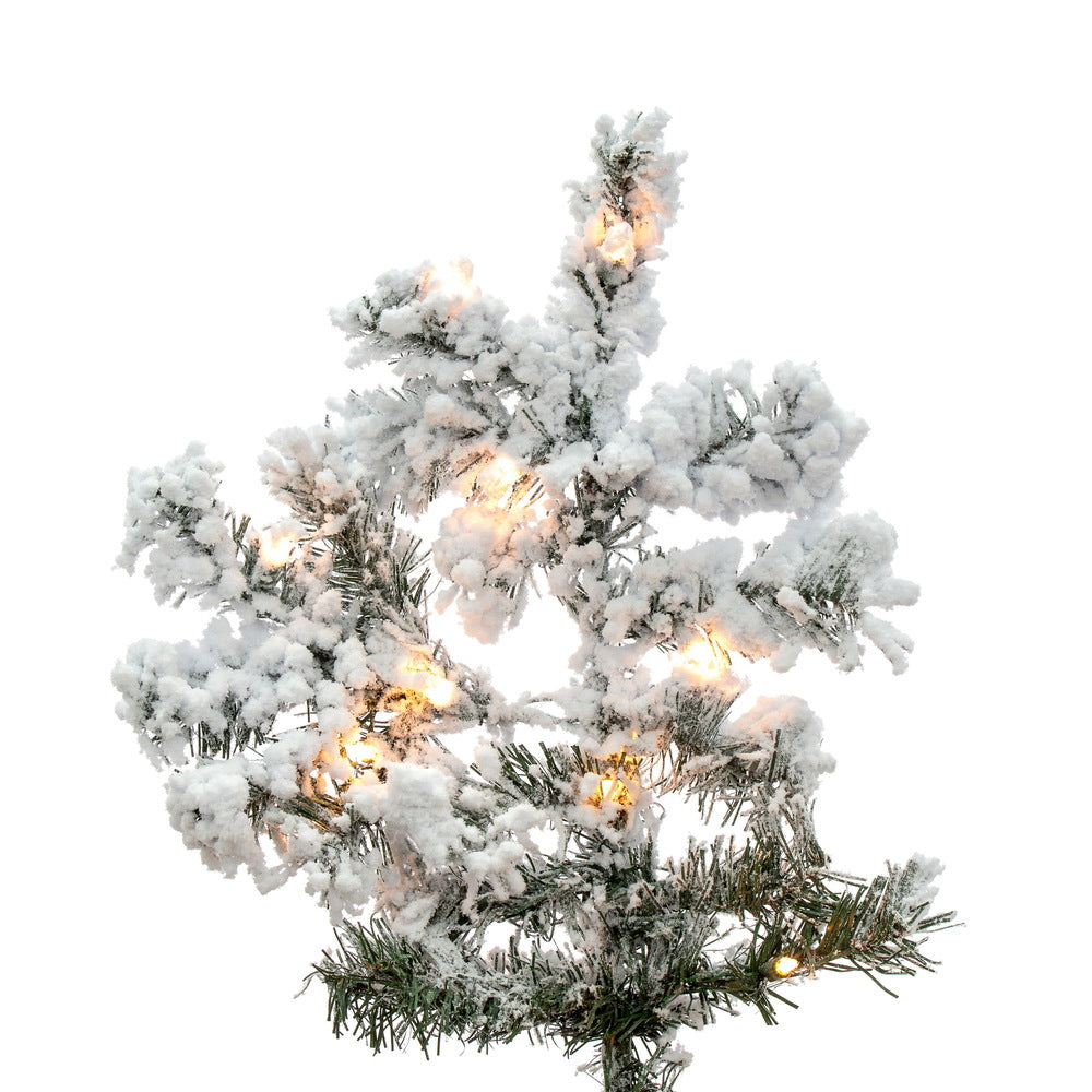 Vickerman 6.5' Flocked Alaskan Pine Artificial Christmas Tree Clear Dura-Lit lights