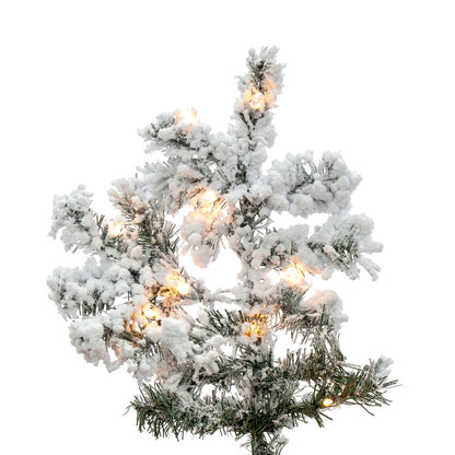 Vickerman 6.5' Flocked Alaskan Pine Artificial Christmas Tree Clear Dura-Lit lights