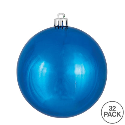 Vickerman 3" Blue Shiny Ball Ornament 32 per Box