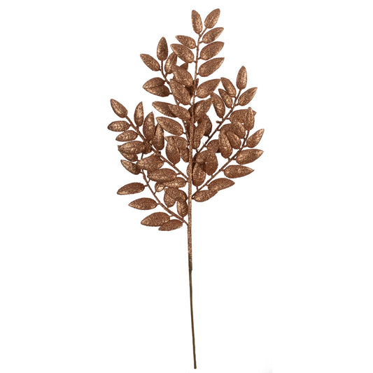 Vickerman 22" Rose Gold Glitter Honey Locust Artificial Christmas Spray. Includes 6 sprays per pack.