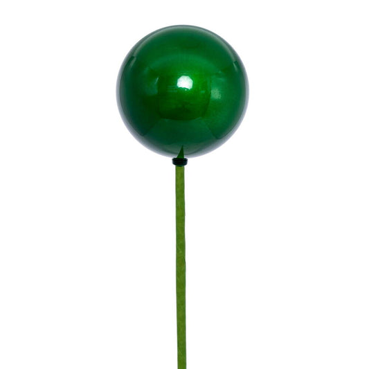 Vickerman 3" x 18" Green Pearl Ball Ornament Stick 12 per bag.