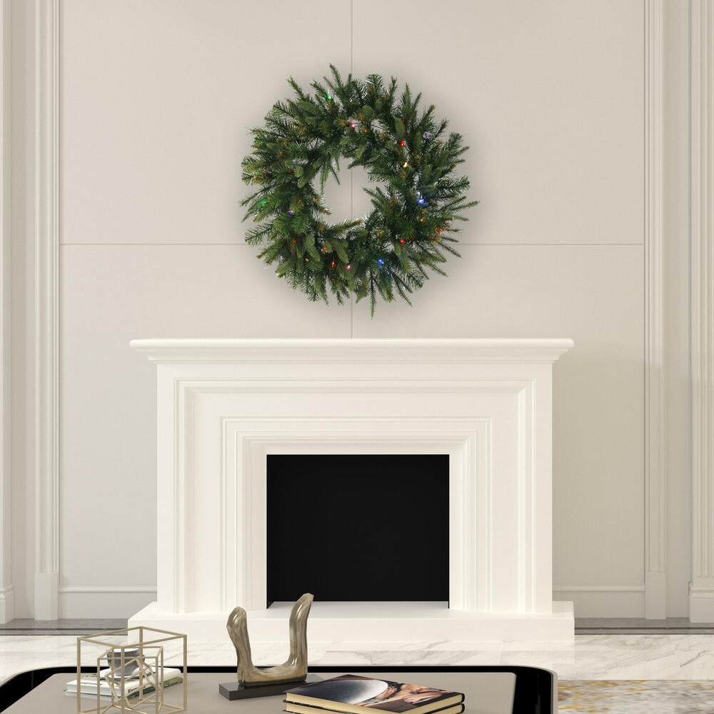 Vickerman 36" Cashmere Artificial Christmas Wreath Multi-Colored Dura-lit LED Lights