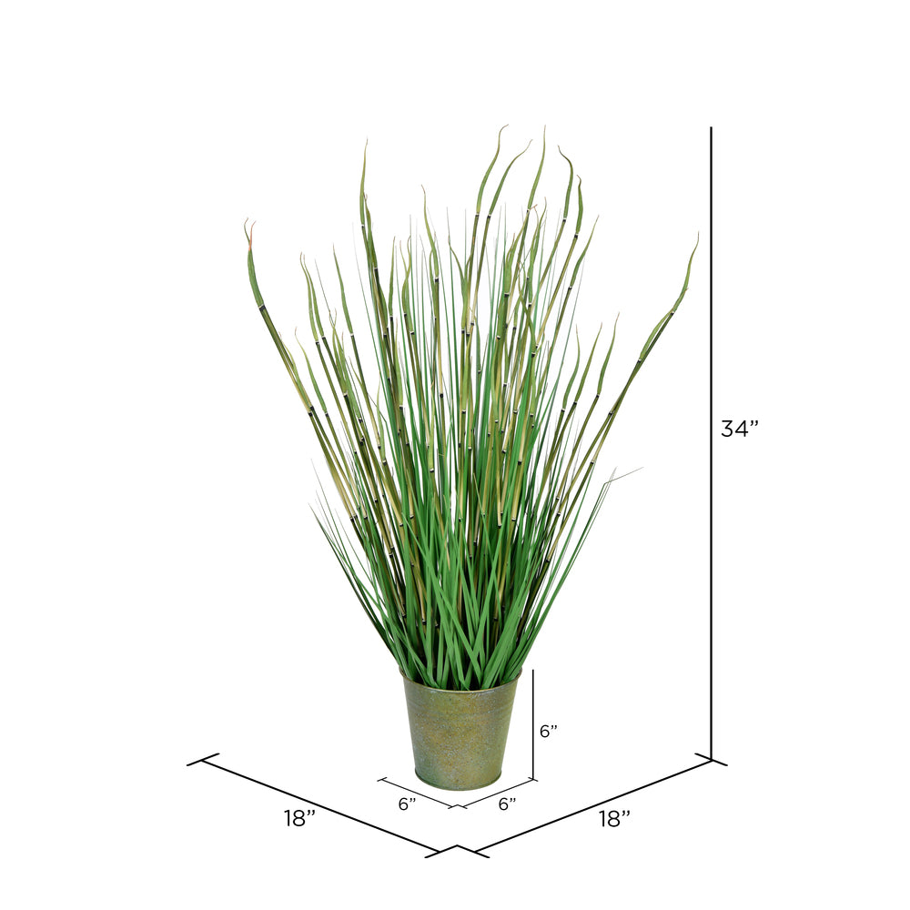 Vickerman 34" Artificial Potted Green Reed Grass.