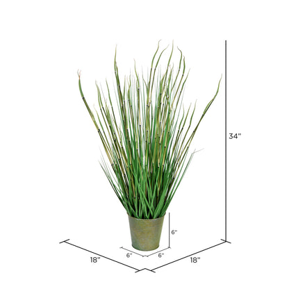 Vickerman 34" Artificial Potted Green Reed Grass.