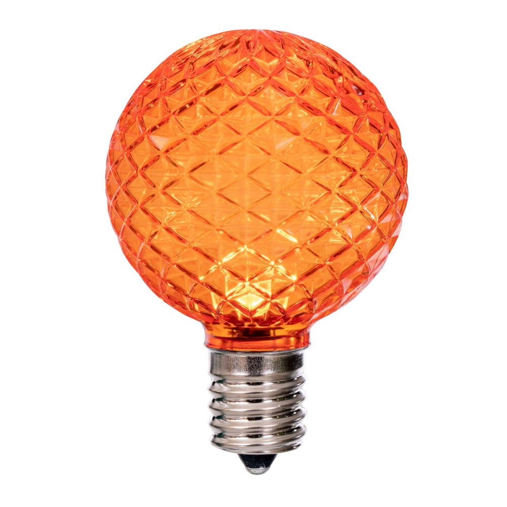 Vickerman G50 LED Orange Replacement Bulb E17/C9 Nickel Base 120V .8 Watts package of 25