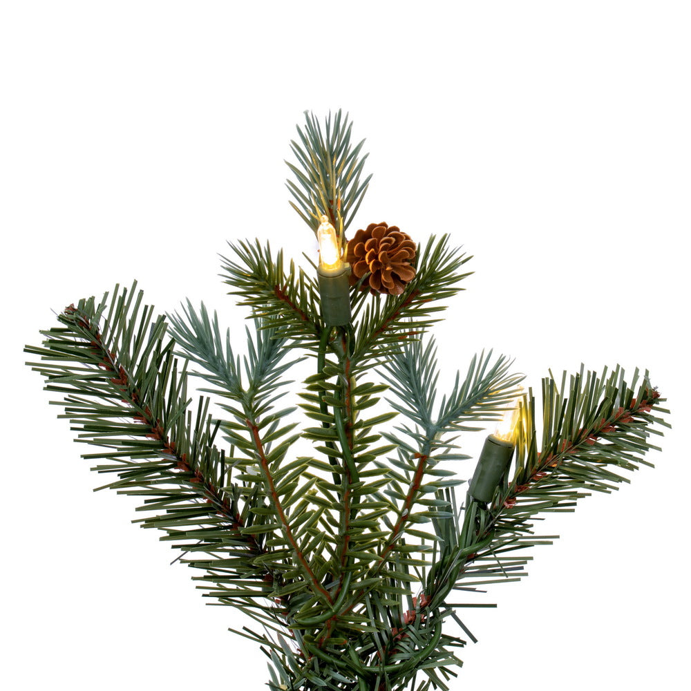 Vickerman 24" Blue Spruce Pine Cone Artificial Pre-Lit Wreath Warm White LED Lights.