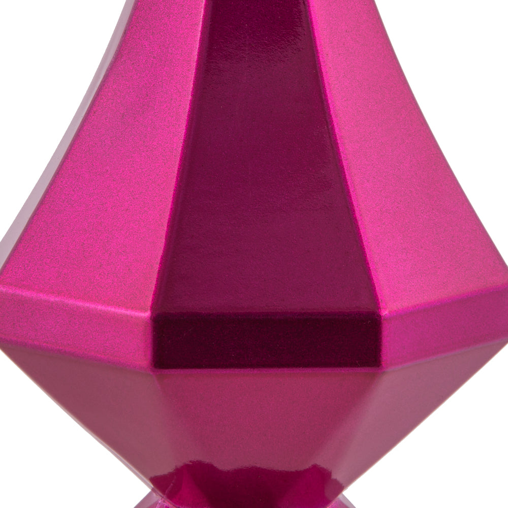 Vickerman 8" Fuchsia Candy Finish Diamond Finial Ornament Pack of 2