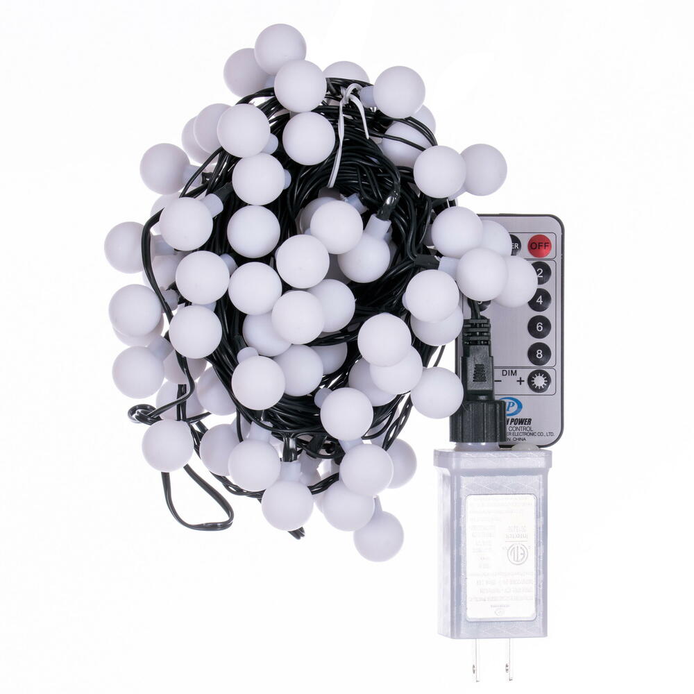 Vickerman 100 Light Multicolor LED Indoor/Outdoor 8 Function Cherry Light Set with Remote Control.