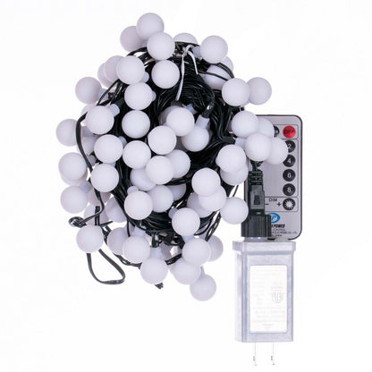 Vickerman 100 Light Multicolor LED Indoor/Outdoor 8 Function Cherry Light Set with Remote Control.