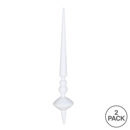 Vickerman 18" White Glitter Cupola Finial Ornament Pack of 2