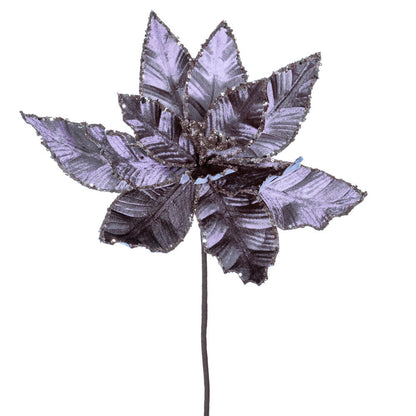 Vickerman 24" Lavender Velvet Sequin Trim Poinsettia 3 per bag.