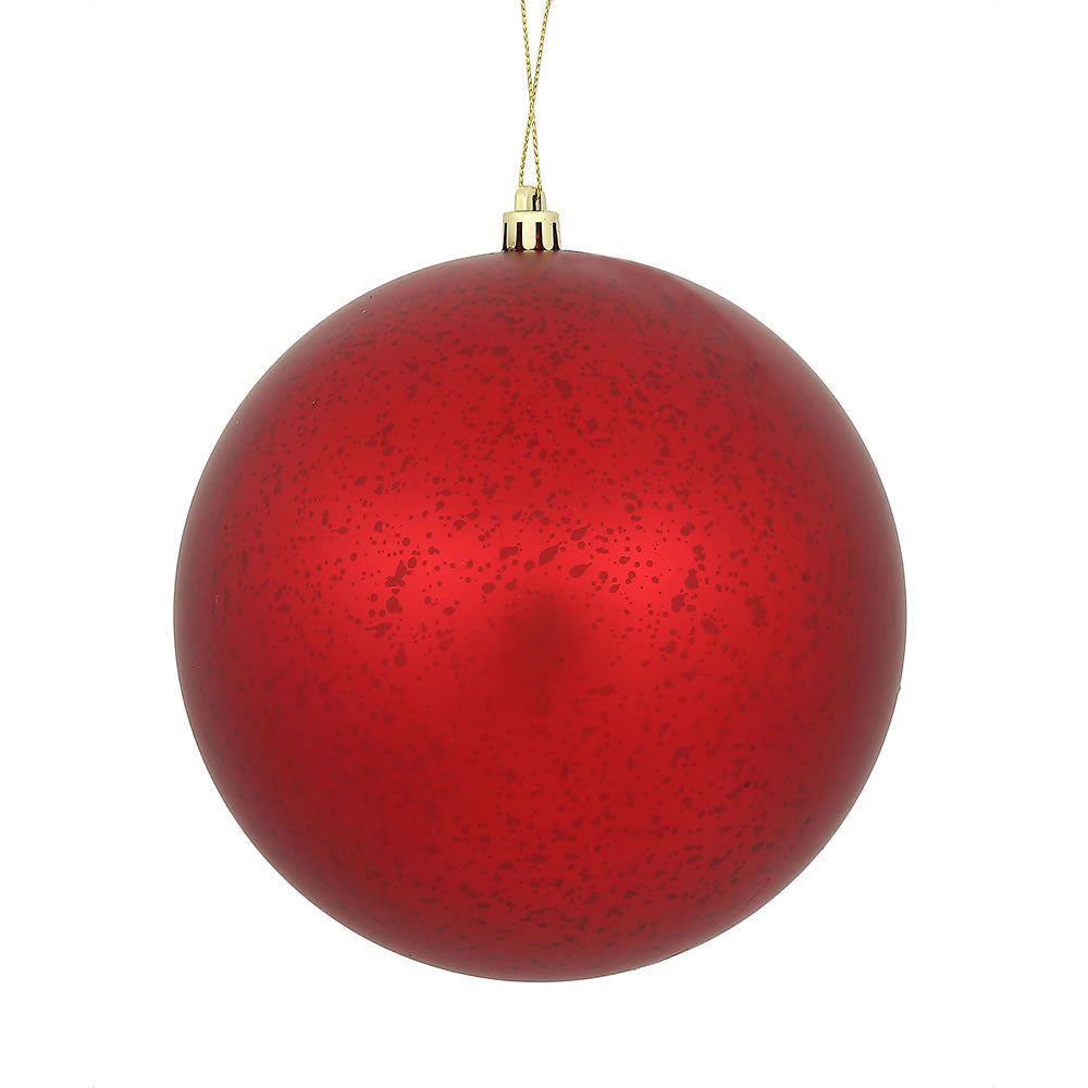 Vickerman 4" Red Matte Mercury Ball Ornament 6 per Bag.