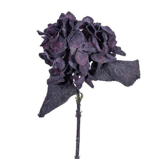 Vickerman 13" Plum Artificial Dried Hydrangea Spray 6 per bag.