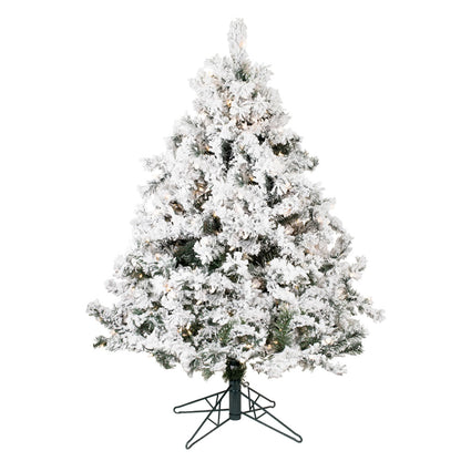 Vickerman 4.5' Flocked Alaskan Pine Artificial Christmas Tree Clear Dura-Lit lights