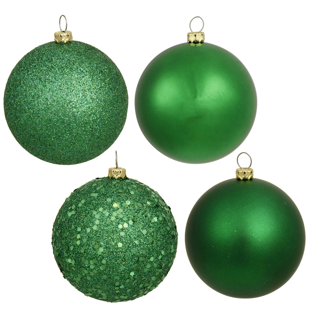 Vickerman 2.4" Green 4-Finish Ball Ornament Assortment 24 per Box
