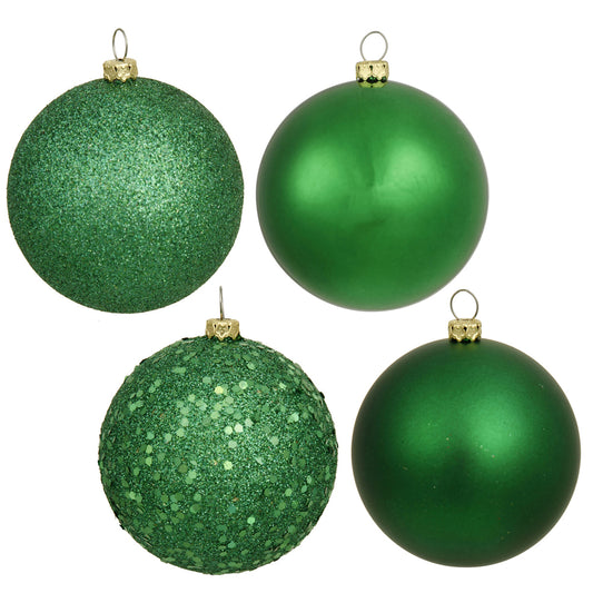 Vickerman 2.4" Green 4-Finish Ball Ornament Assortment 24 per Box