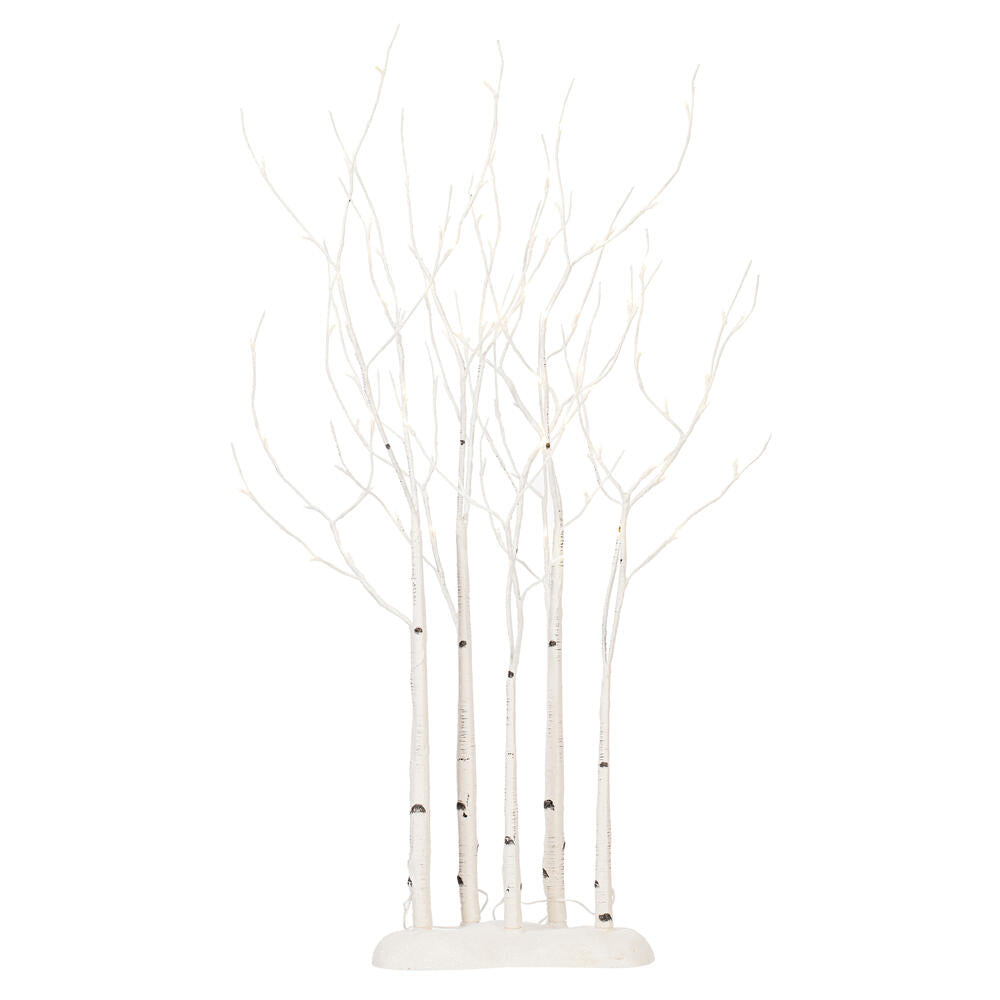 Vickerman 4' White Birch Twig Tree Grove Warm White 3mm Wide Angle LED lights 5 Piece Set.