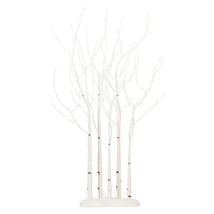 Vickerman 4' White Birch Twig Tree Grove Warm White 3mm Wide Angle LED lights 5 Piece Set.