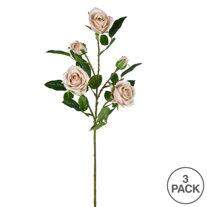 Vickerman 28'' Artificial Taupe Rose Spray. Includes 3 sprays per pack.