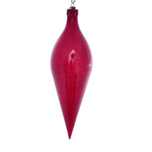 Vickerman 12" Red Wood Grain Shuttle Ornament. These ornaments are the perfect addition to any holiday decorating project. They feature a light wood grain pattern. Includes 2 pieces per pack.