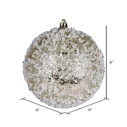 Vickerman 8" Champagne Glitter Hail Ball Ornament