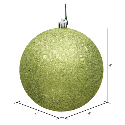 Vickerman 4" Lime Glitter Sequin Ball Ornament 6 per Bag