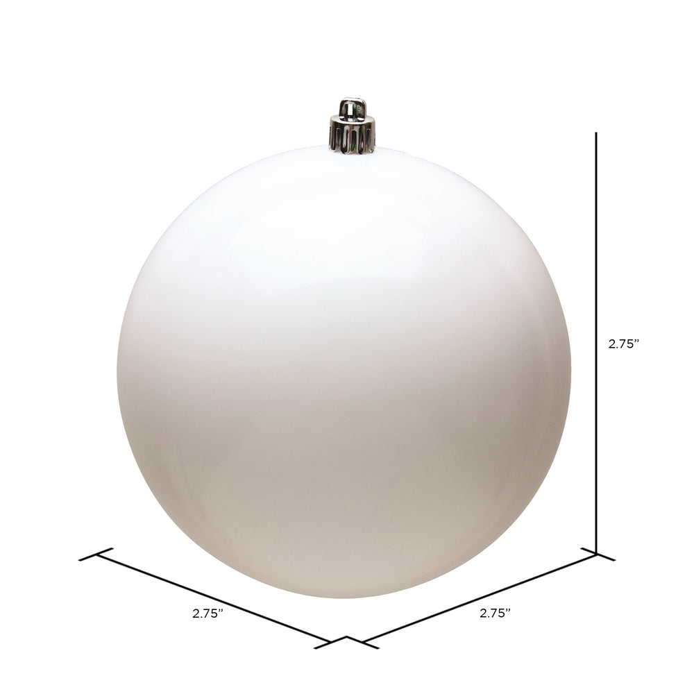 Vickerman 2.75" White Shiny Ball Ornament 12 per Bag