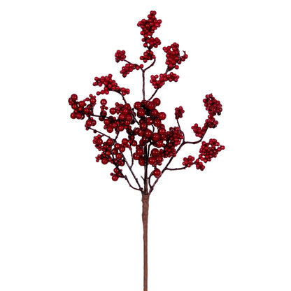 Vickerman 22" Artificial Red Outdoor Weather Resistant Berry Spray 6 sprays per pack.