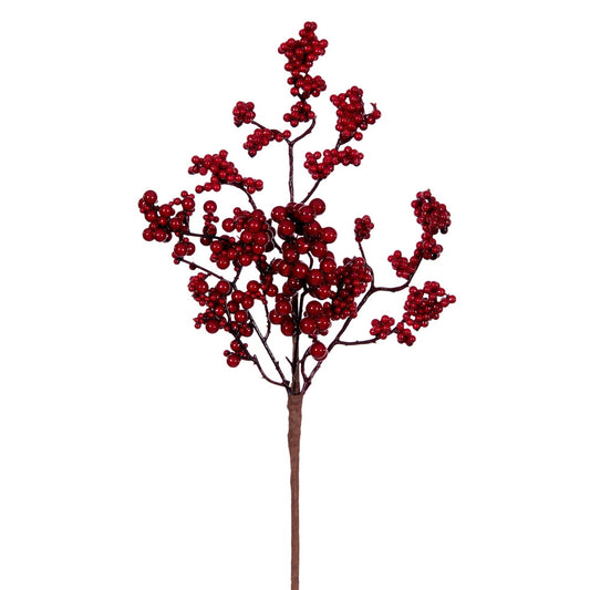 Vickerman 22" Artificial Red Outdoor Weather Resistant Berry Spray 6 sprays per pack.