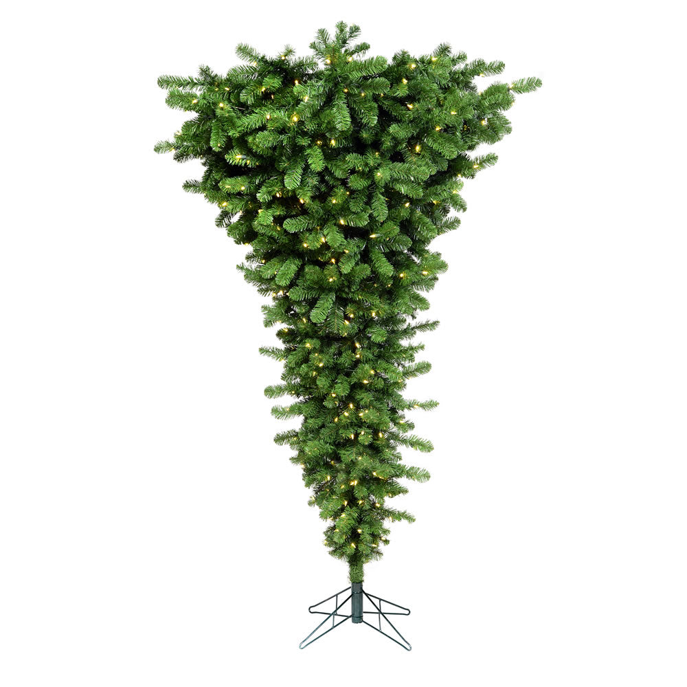 Vickerman 9' Green Upside Down Artificial Christmas Tree Warm White LED Dura-lit Lights