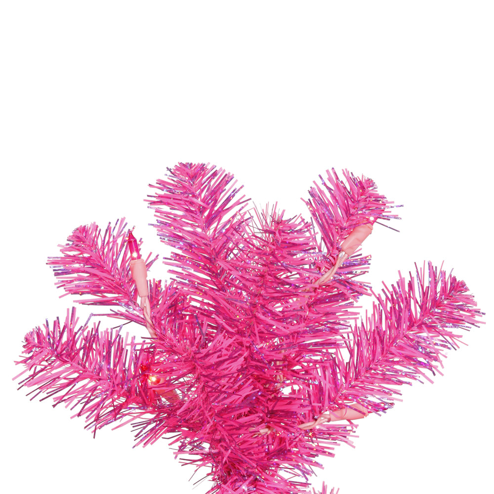 Vickerman 3' Pink Pencil Artificial Christmas Tree Pink Dura-lit LED Lights.