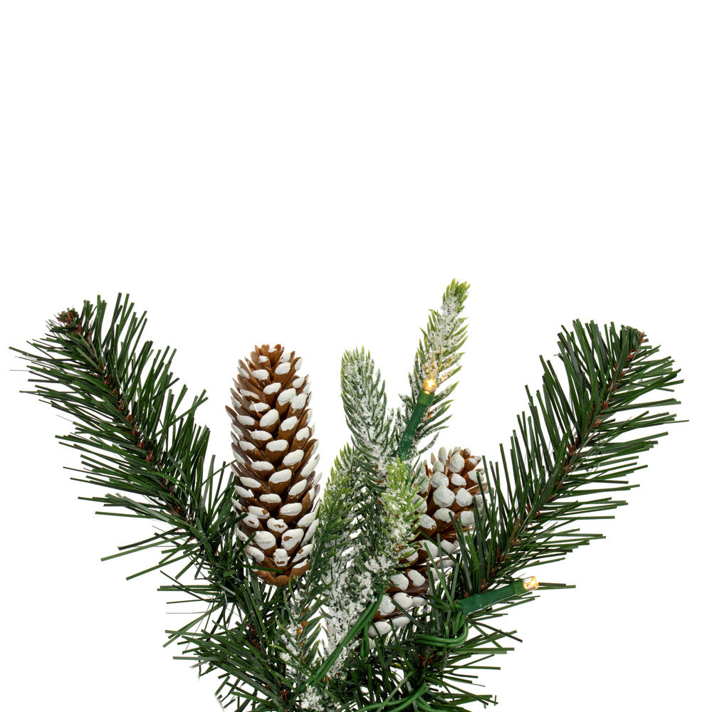 Vickerman 6' x 14" Frosted Berry Mixed Pine Cone Artificial Pre-Lit Garland Battery Operated Lights