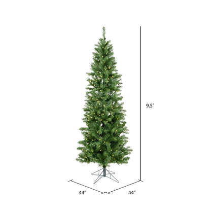 Vickerman 9.5' Salem Pencil Pine Artificial Christmas Tree Warm White LED Dura-lit Lights