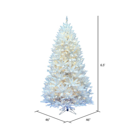 Vickerman 6.5' Sparkle White Spruce Artificial Christmas Tree Pure White LED Lights